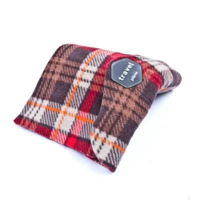 U-shaped neck scarf support collar travel pillow Black Gray Navy Red cotton filling polyester cotton blend
