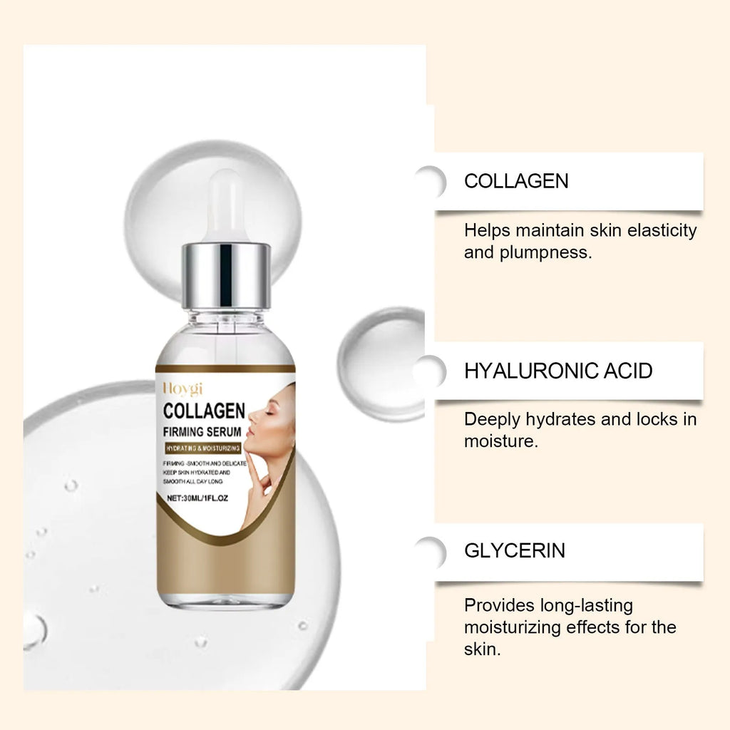 Collagen firming care solution 30ml bottle with hyaluronic acid, 2.8 x 2.8 x 10.3 cm