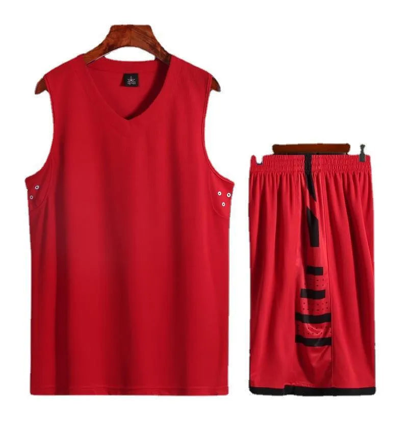 Black and white basketball training vest and pants set for sports and fitness