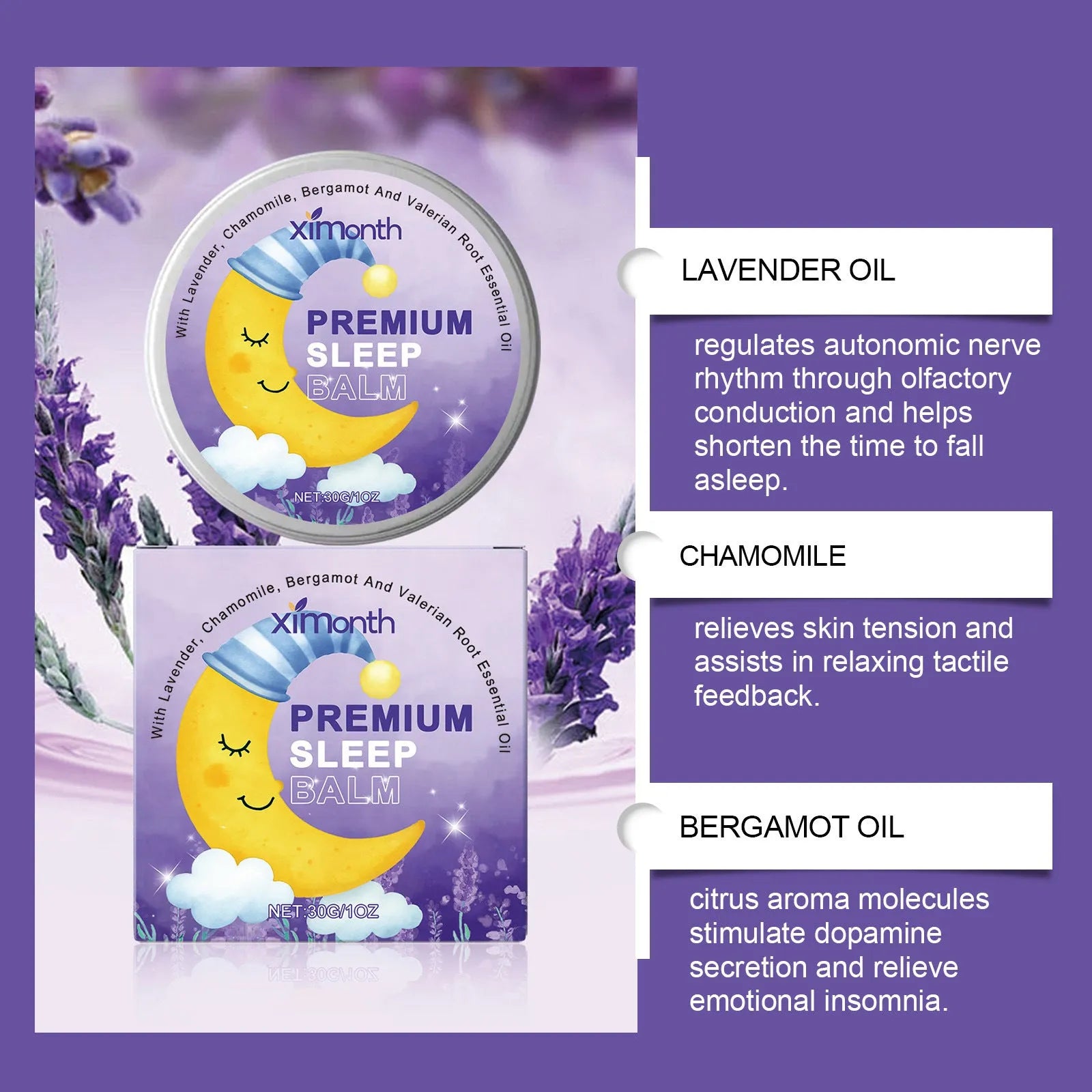 Sleep Goodnight Cream gentle formula night cream in a 30g pot with lavender and chamomile