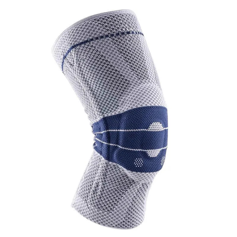 Black and blue nylon spandex basketball sports kneecaps for adults running and fitness