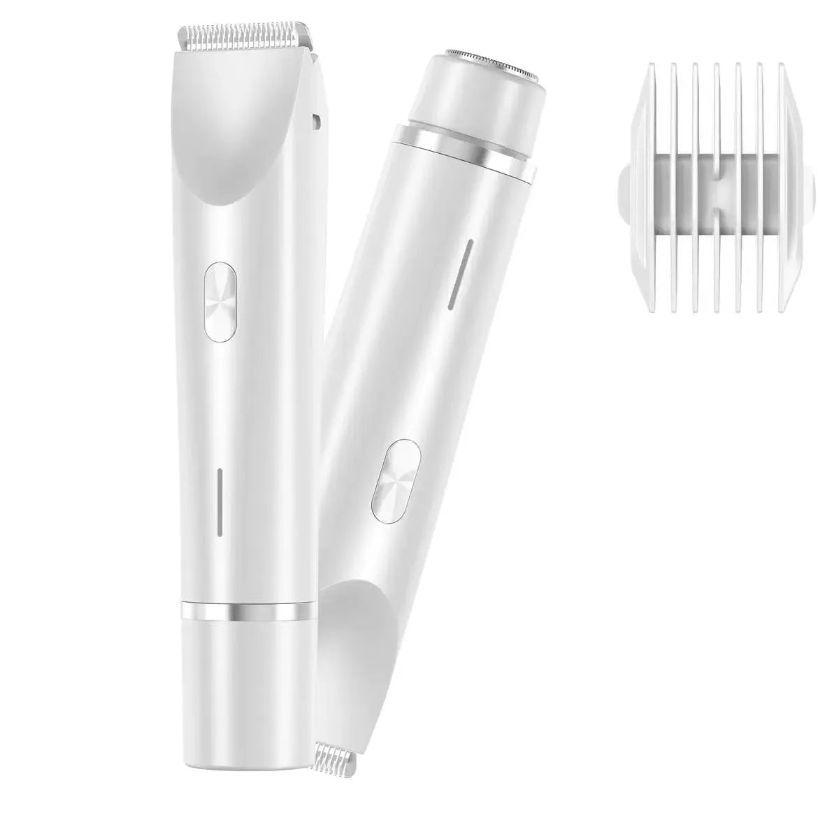 2-in-1 women's electric body hair trimmer double head shaver USB rechargeable pink for wet dry use on bikini line legs underarms
