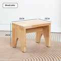 Solid wood distressed finish changing stool with bracket structure.