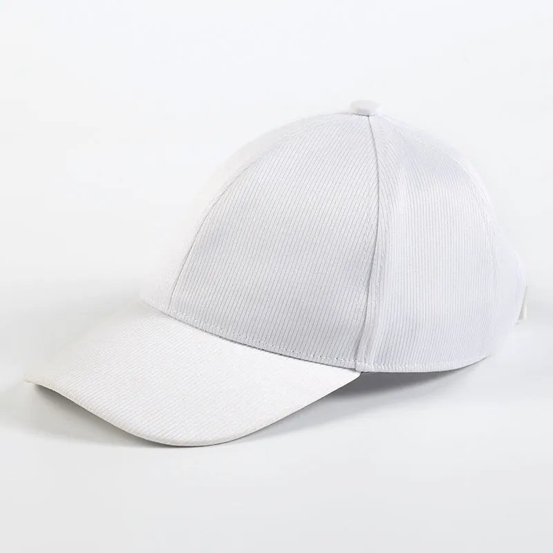 Luminous baseball cap with LED light fiber, Korean style, breathable, free size, black colour