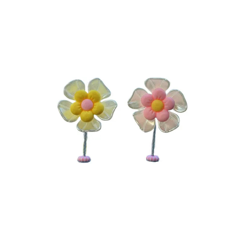 Plastic car hanging ornament with swing design in blue, green, pink, purple, or yellow
