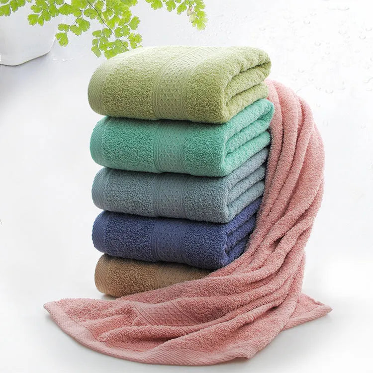 Thickened cotton bath towel in Dark Blue, weak-twist yarn, 80% cotton blend, foldable