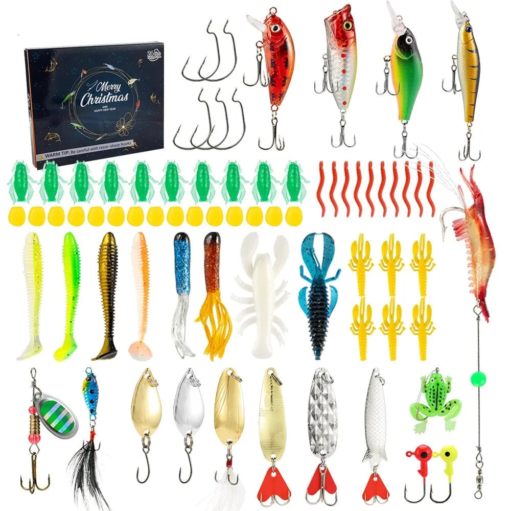 24-piece metal fishing lure blind box set in 01 style colour for bog fishing