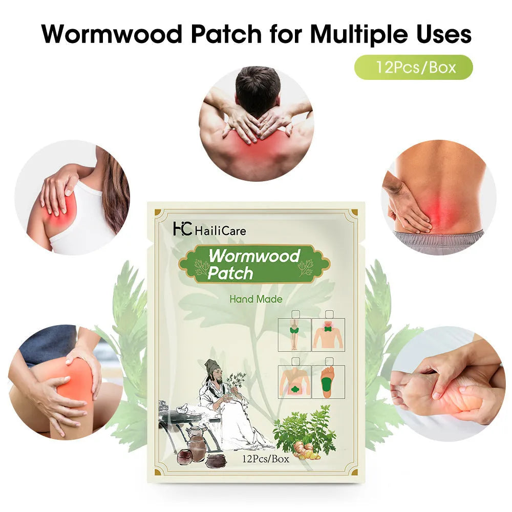 Chinese mugwort paste knee lumbar cervical foot patch 12 stickers bag with herbal ingredients