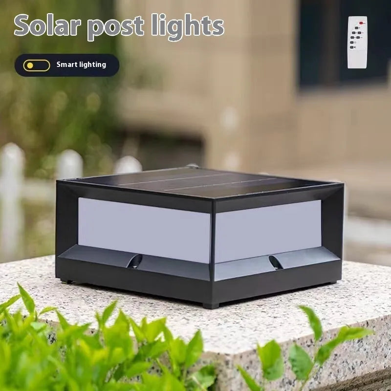 LED outdoor waterproof solar column light aluminium housing IP54 220x100mm and 270x130mm sizes