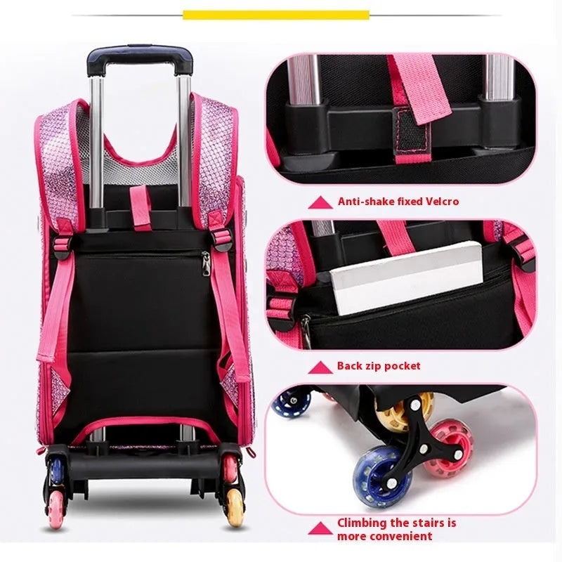 Transparent folding pet trolley bag for small dogs and cats with shoulder straps
