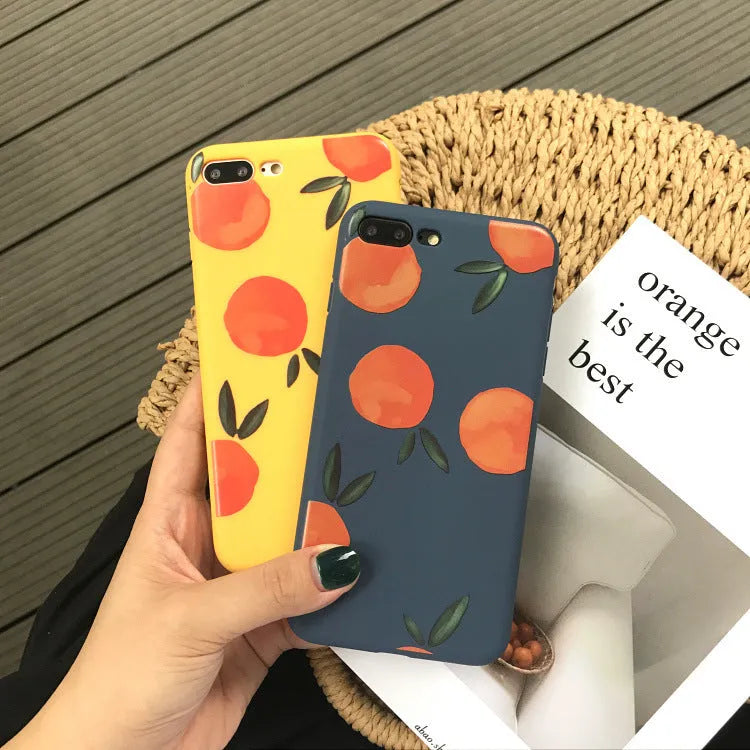 Orange TPU matte phone case for iPhone with shockproof silicone soft shell