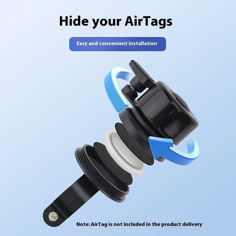 Bicycle bell AirTag mounting bracket plastic concealed holder on handlebar with bell housing