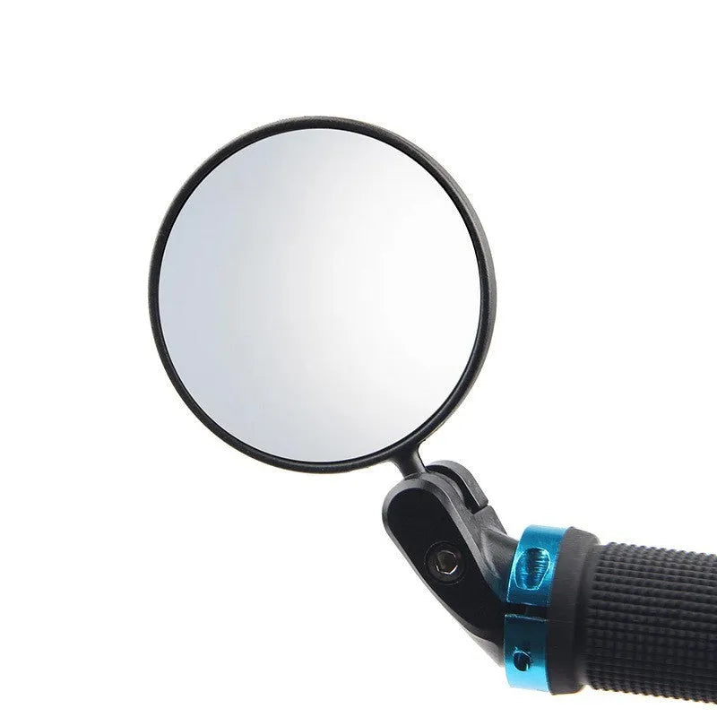 Black foldable convex rearview mirror for vehicles showing its 14cm length and rotation mechanism.