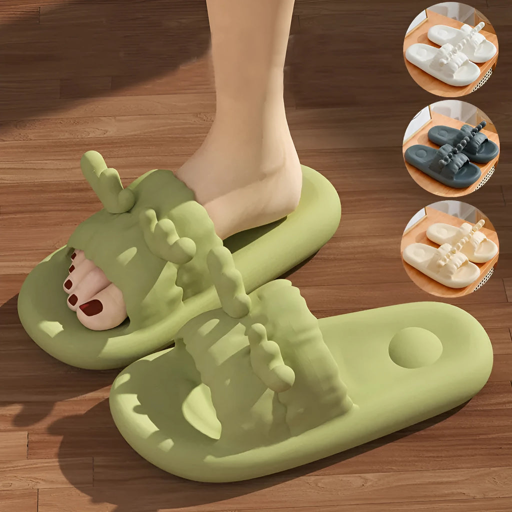 Women's deer horn design EVA flip flop slippers in four colour options with non-slip soles