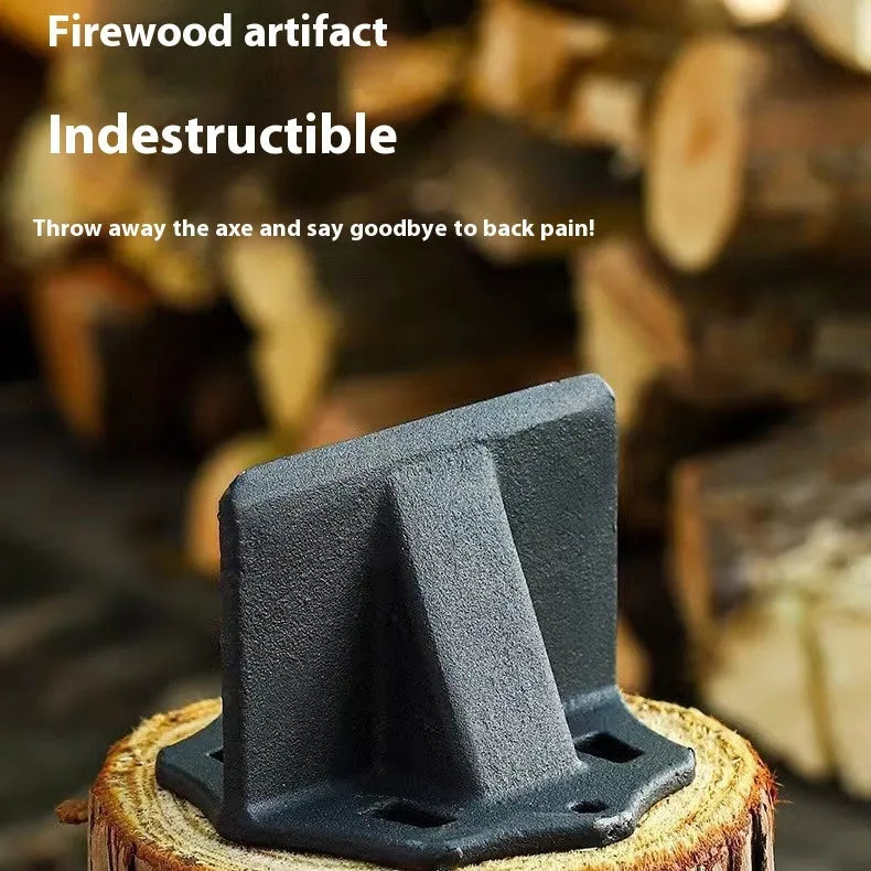 Mini portable cast iron small square wood splitter for household wood cutting and outdoor camping