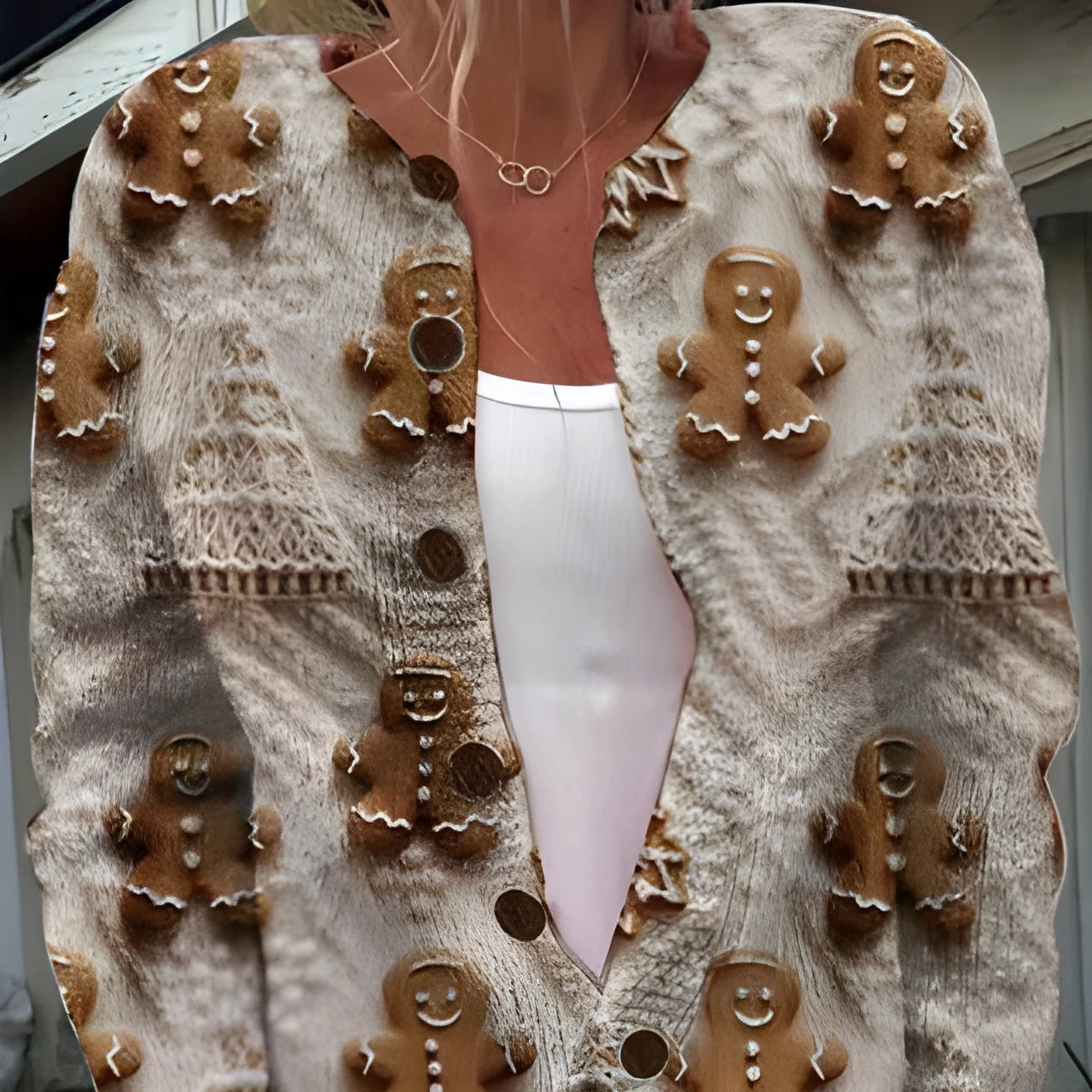 Digital printed loose fit lapel top for women, 95% polyester, sizes S to 5XL, one colour option.