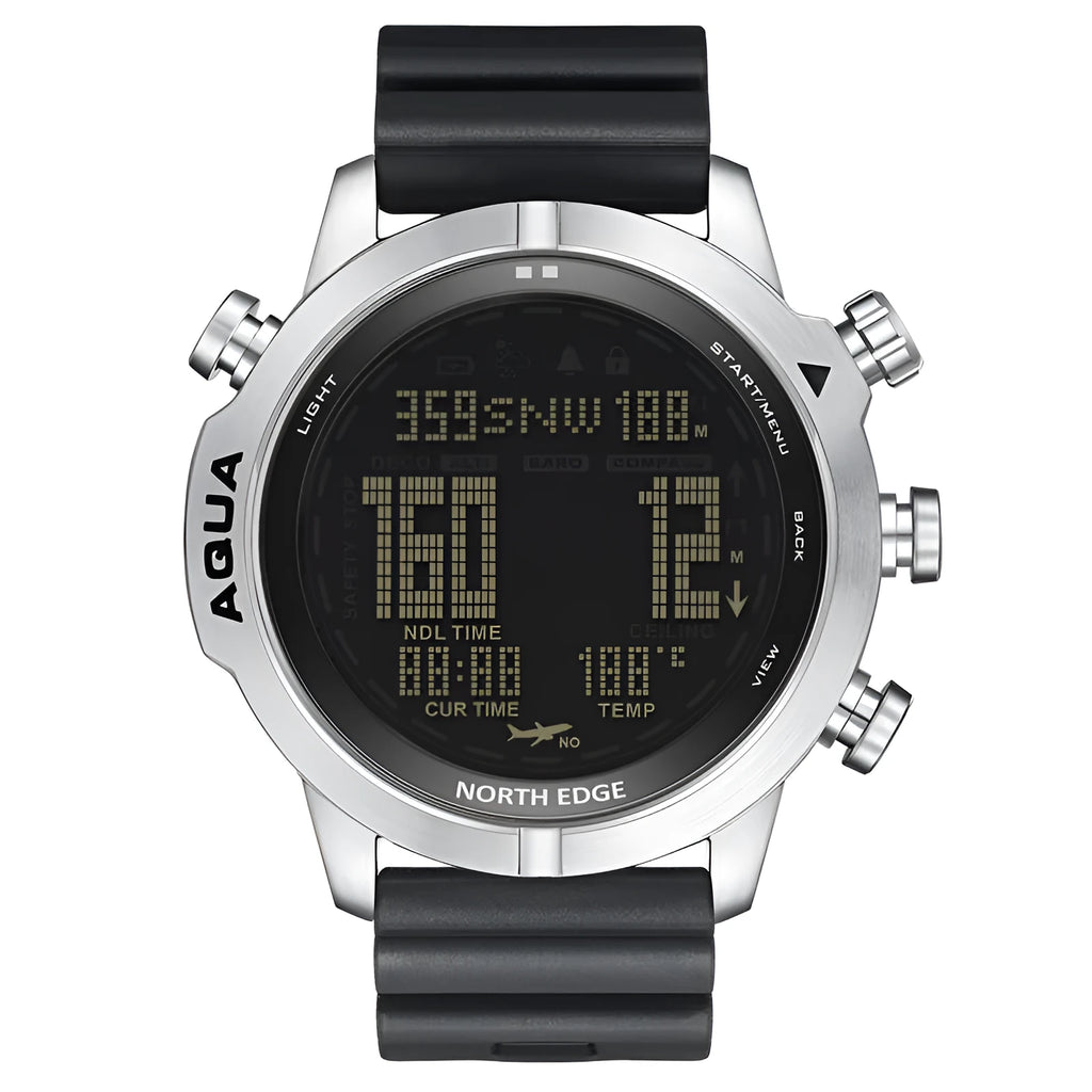Outdoor sports smart watch with altitude and air pressure tracking, 1.46 inch screen, black dial, on wrist