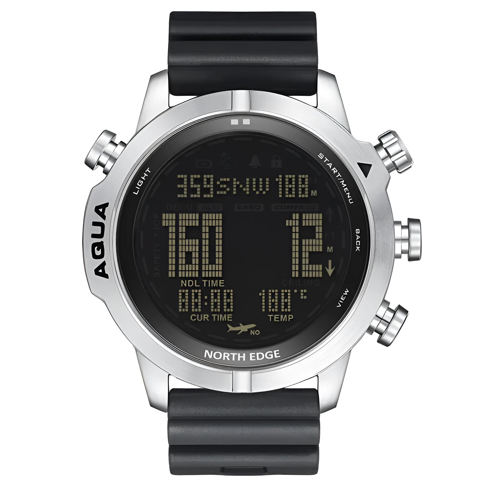 Outdoor sports smart watch with altitude and air pressure tracking, 1.46 inch screen, black dial, on wrist