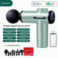 Konka V19 grey mini massage gun with multiple attachment heads on a table