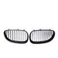 Pair of ABS carbon fibre grilles for BMW 5 Series E60 and E66 with textured surface