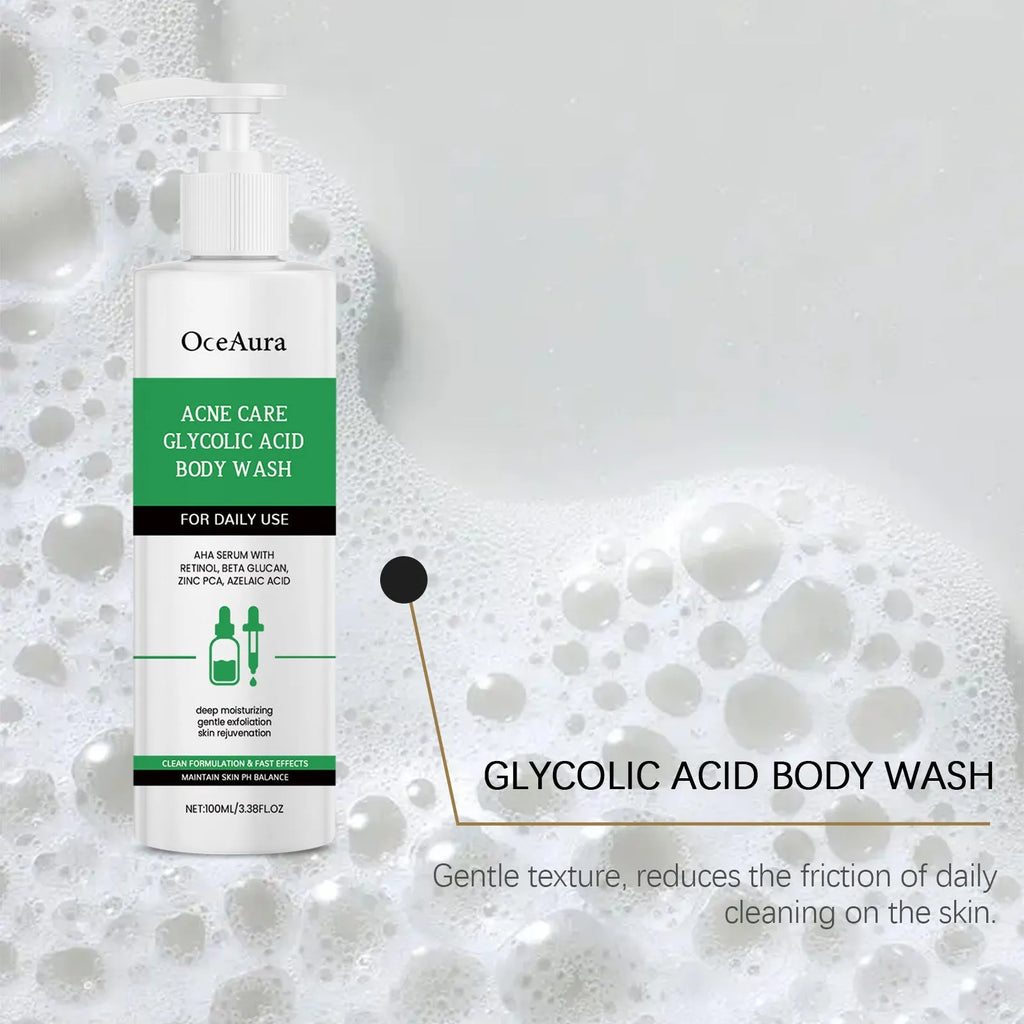100ml soothing shower gel with retinol and azelaic acid in a compact 4x14.8cm bottle