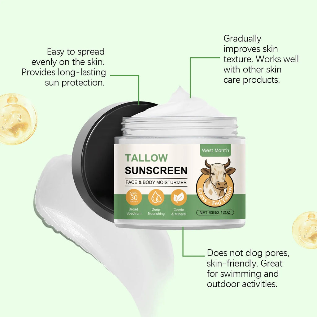 60g tube of refreshing non-oily moisturizing sunscreen cream with hyaluronic acid and lemon extract
