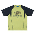Men's blue hip hop letter print t-shirt with raglan sleeves and loose casual fit