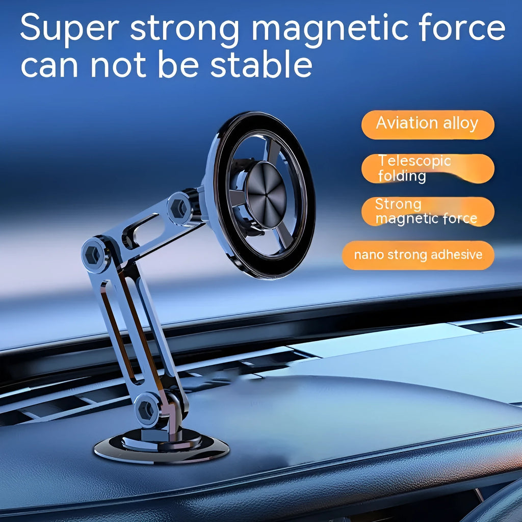 All-metal magnetic car phone holder with rotating ball joint in multiple metallic colours