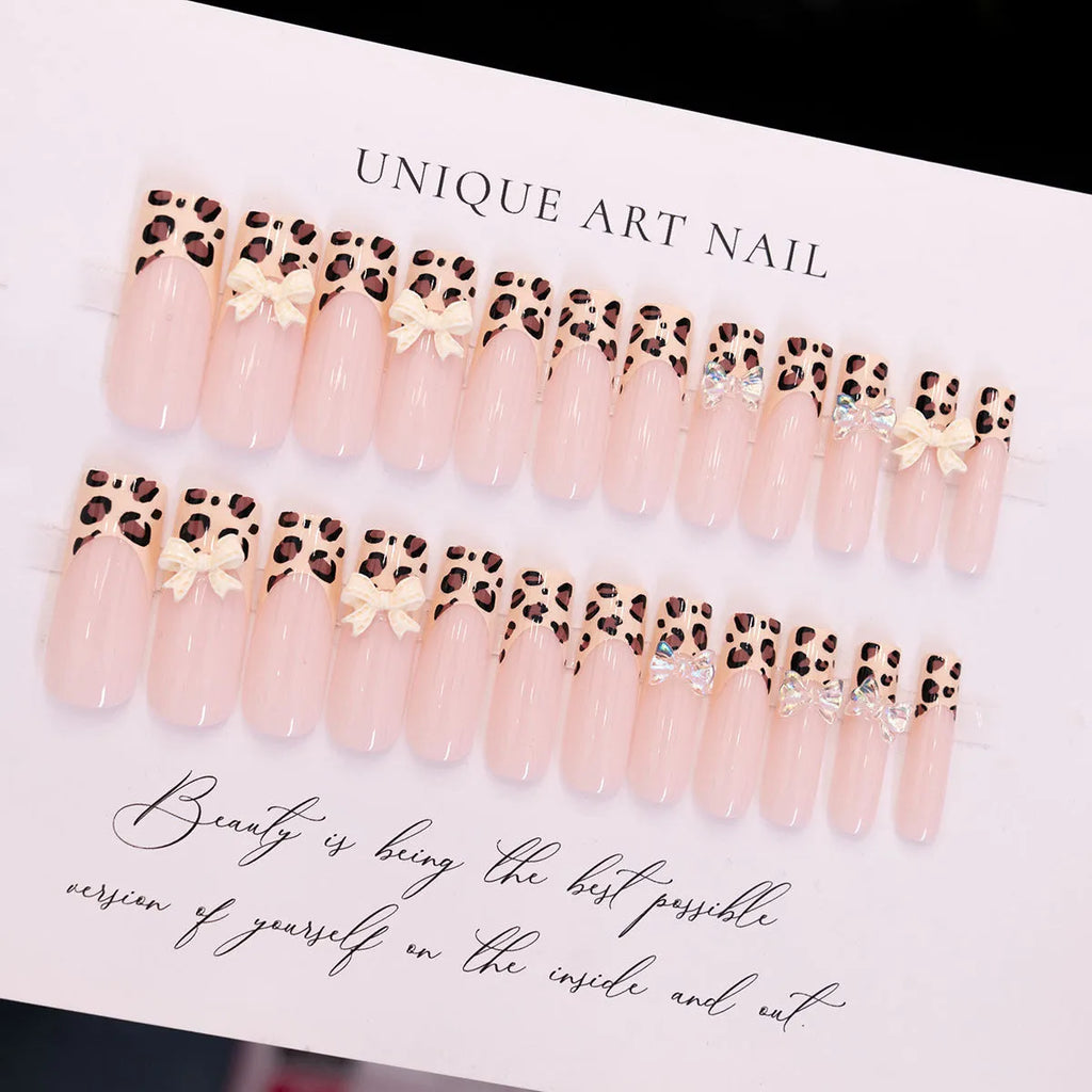Leopard print butterfly nail art stickers in WM296 colour for decorative manicure enhancement