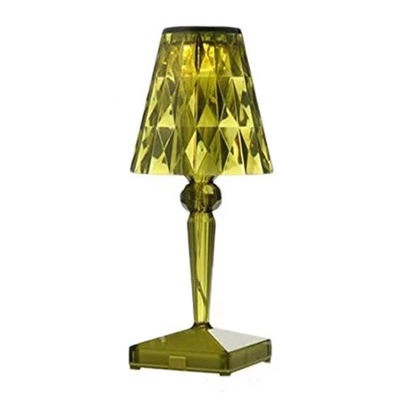 Rose gold plated portable touch night light with dimmer on a table