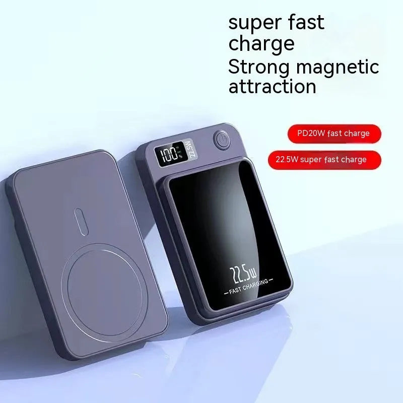 Wireless power bank fast charge 10000 MA plastic shell black industrial style
