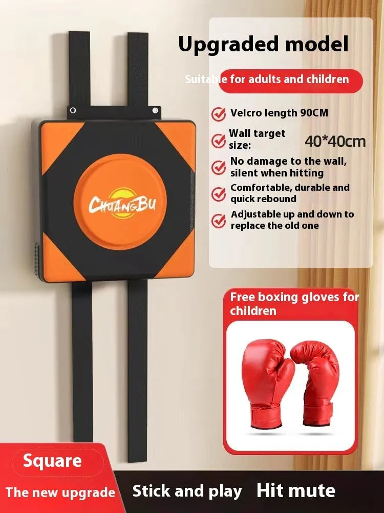 Boxing sandbag home fight wall target hanging PU punch bag with round square options and boxing gloves
