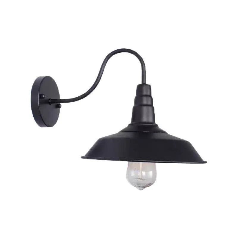 Retro style villa courtyard wall lamp in copper or silver finish with right angle or bevel design