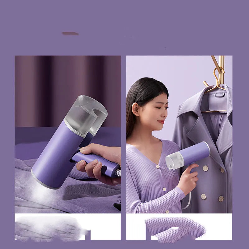 Portable foldable handheld steam iron in Grey Lotus Root Purple with 130ml capacity