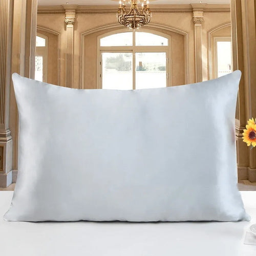 19 momme double-sided mulberry silk pillowcase with hidden zip closure in a neutral colour