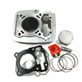 SDH150 cylinder set with piston rings gasket sleeve 57.3mm bore silver on grey background