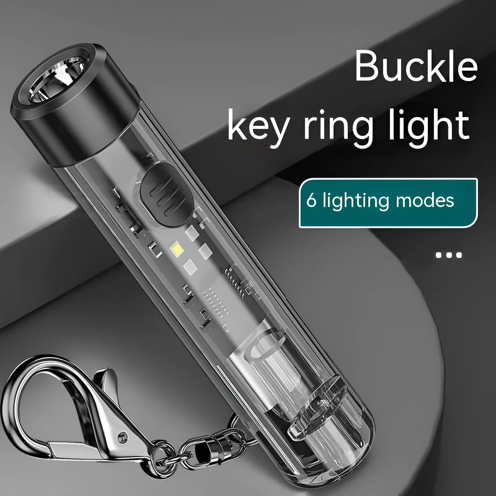 Black plastic USB rechargeable 1W portable flashlight with built-in 200mAh battery