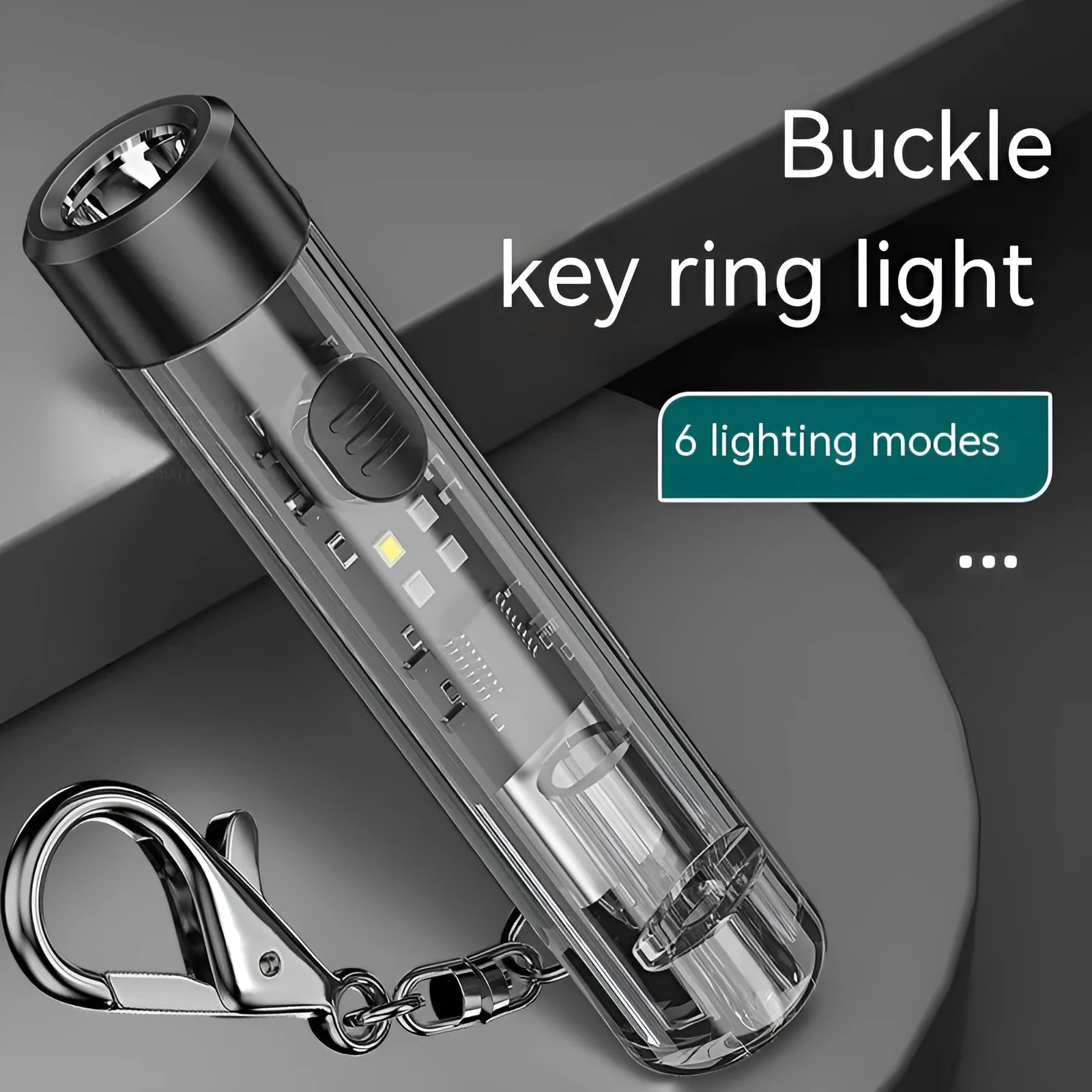 Black plastic USB rechargeable 1W portable flashlight with built-in 200mAh battery