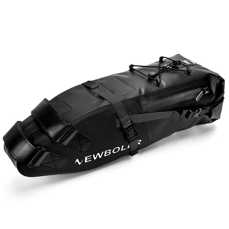 Waterproof PVC bicycle tail bag in black, green, or yellow with 13 litre capacity