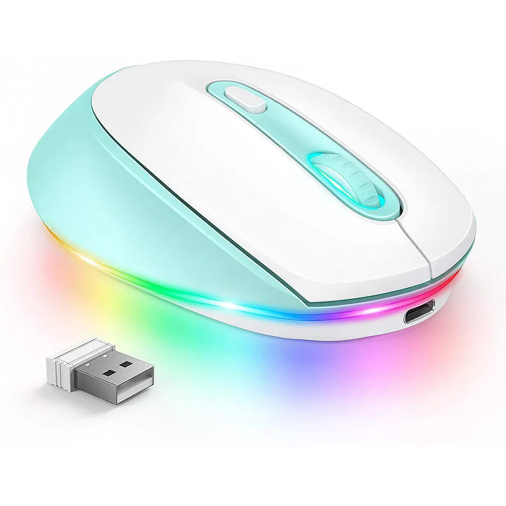 24g lightweight wireless mouse in seven colour options showing ergonomic right-handed design