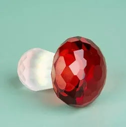 Colourful mushroom-shaped crystal decoration in modern simplicity style, 40mm by 53mm.
