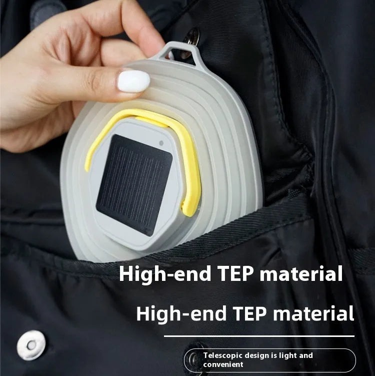 White portable camping lamp with single button control and large capacity battery