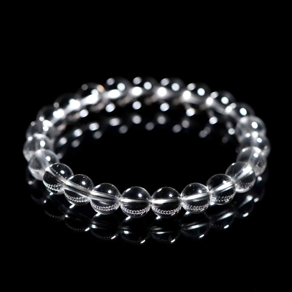 Natural Donghai white water round crystal bead bracelet in geometric unisex style