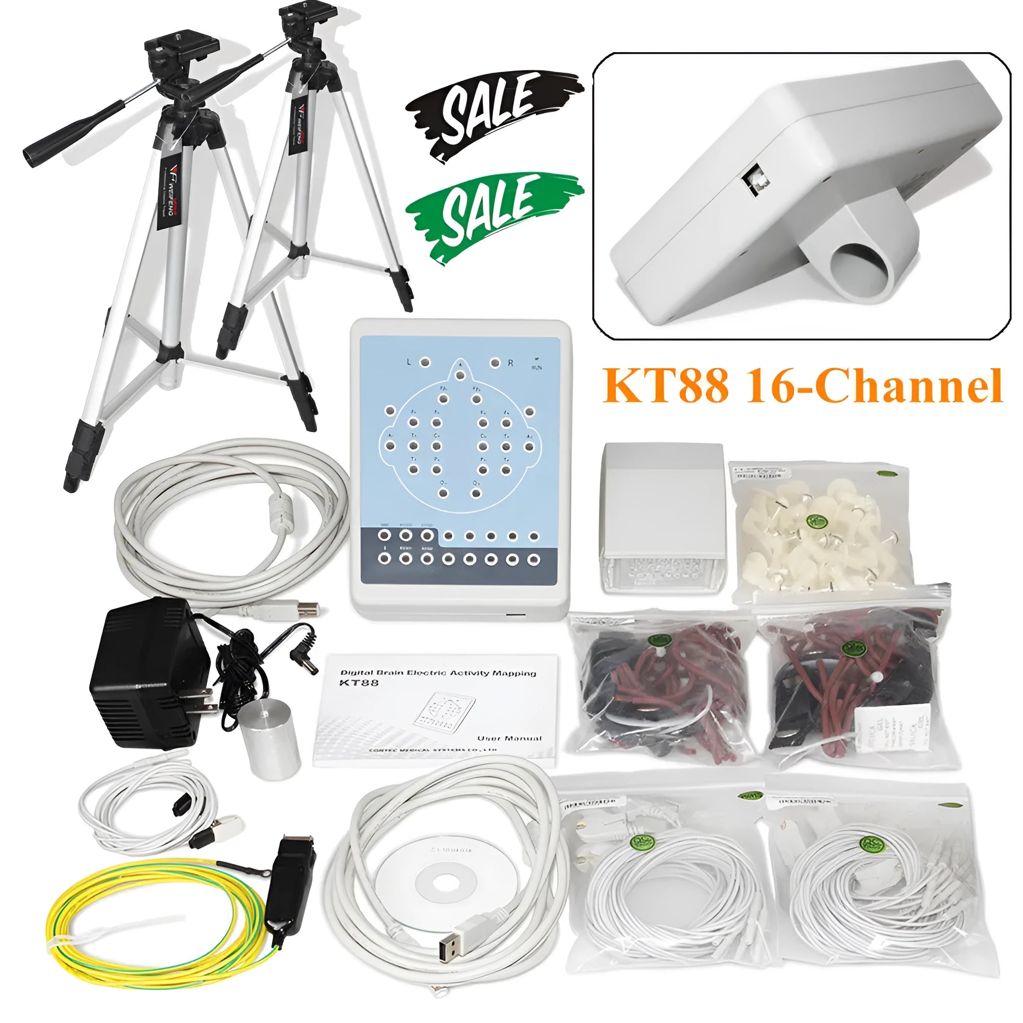 CONTEC KT88-1016 16-channel digital EEG and mapping system with USB interface and flash stimulator