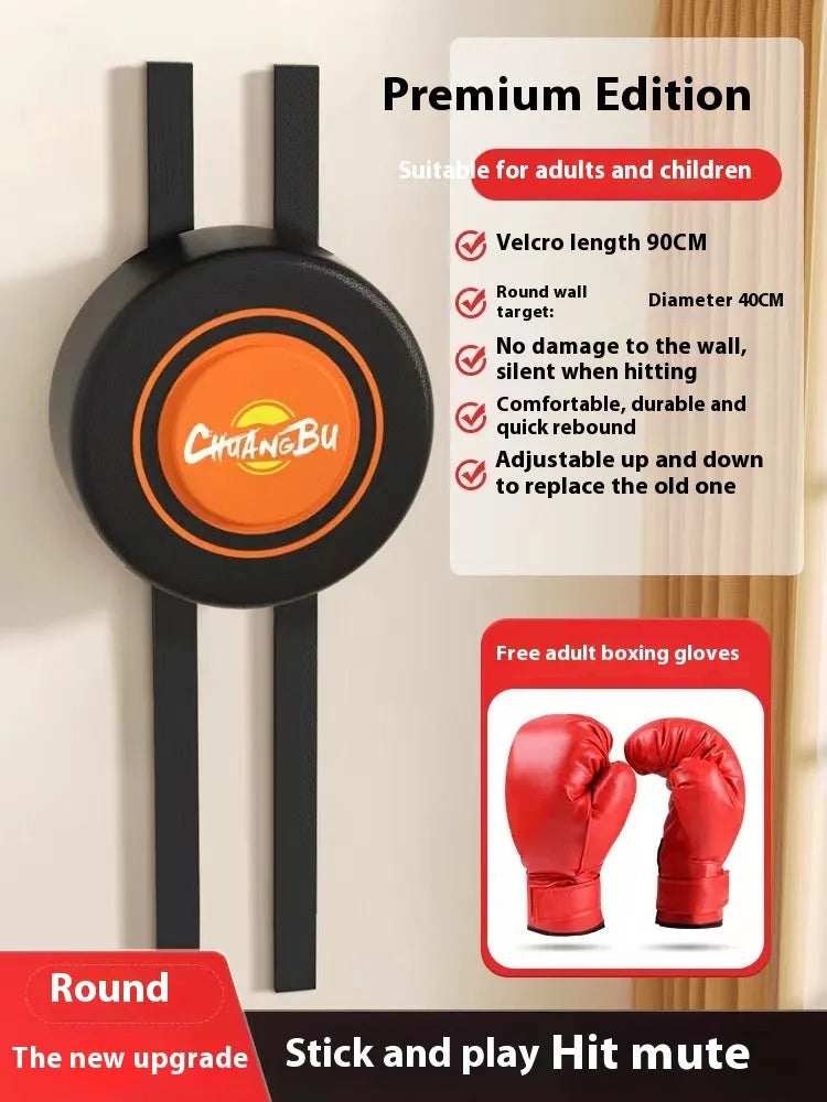 Boxing sandbag home fight wall target hanging PU punch bag with round square options and boxing gloves