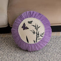 Chinese style butterfly embroidery decorative cushion 45x45cm in beige, black, or purple
