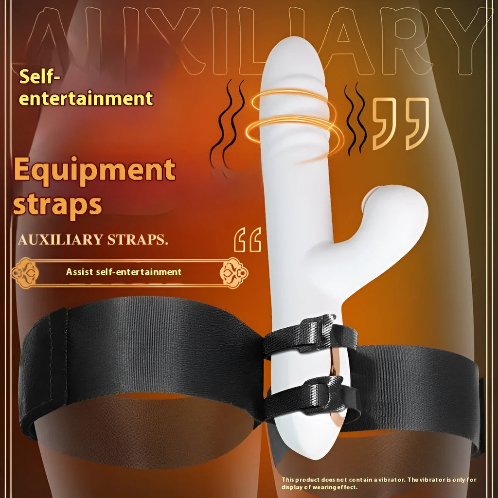 Black knitted adjustable strap for adult toy hands-free use