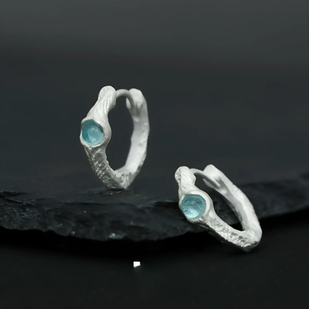Geometric circular burnt silver women's ear clip jewellery with electroplated finish