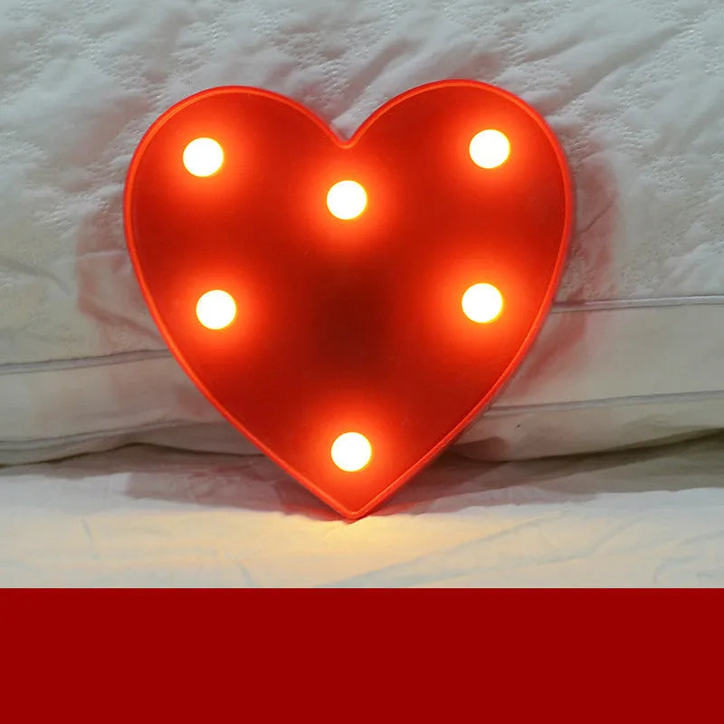 LED letter lights 22cm plastic alphabet in picture colour for birthday party and proposal decor