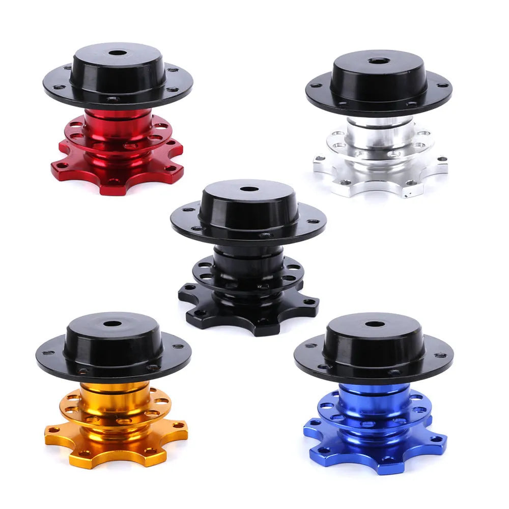 Car modification steering wheel quick release adapter in five colour options: black, red, blue, silver, gold